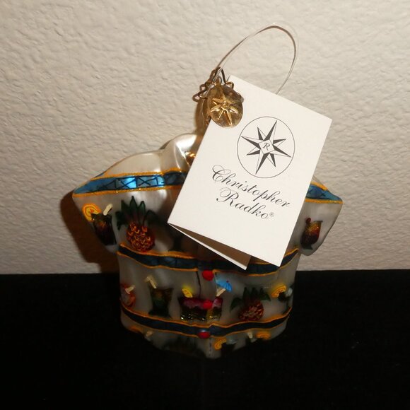 Christopher Radko Blown Glass Hawaiian Shirt Christmas Ornament - Picture 2 of 11